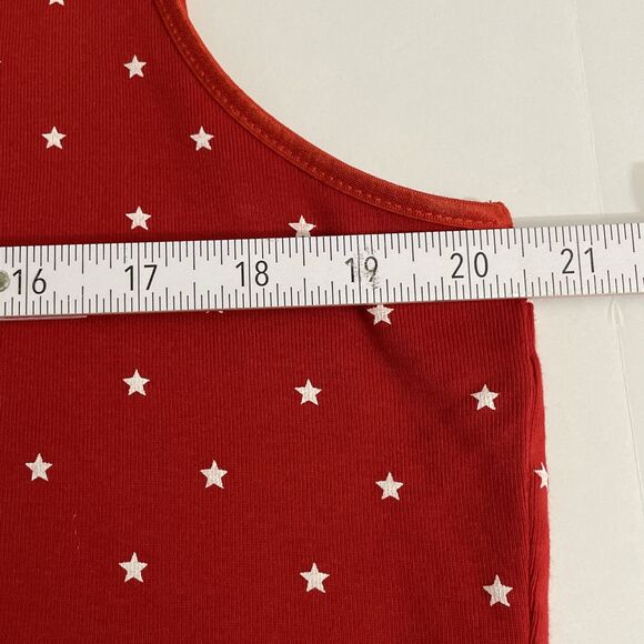 Christopher & Banks Women's XL Red Star Print Sleeveless Cotton Tank Top - Picture 6 of 8